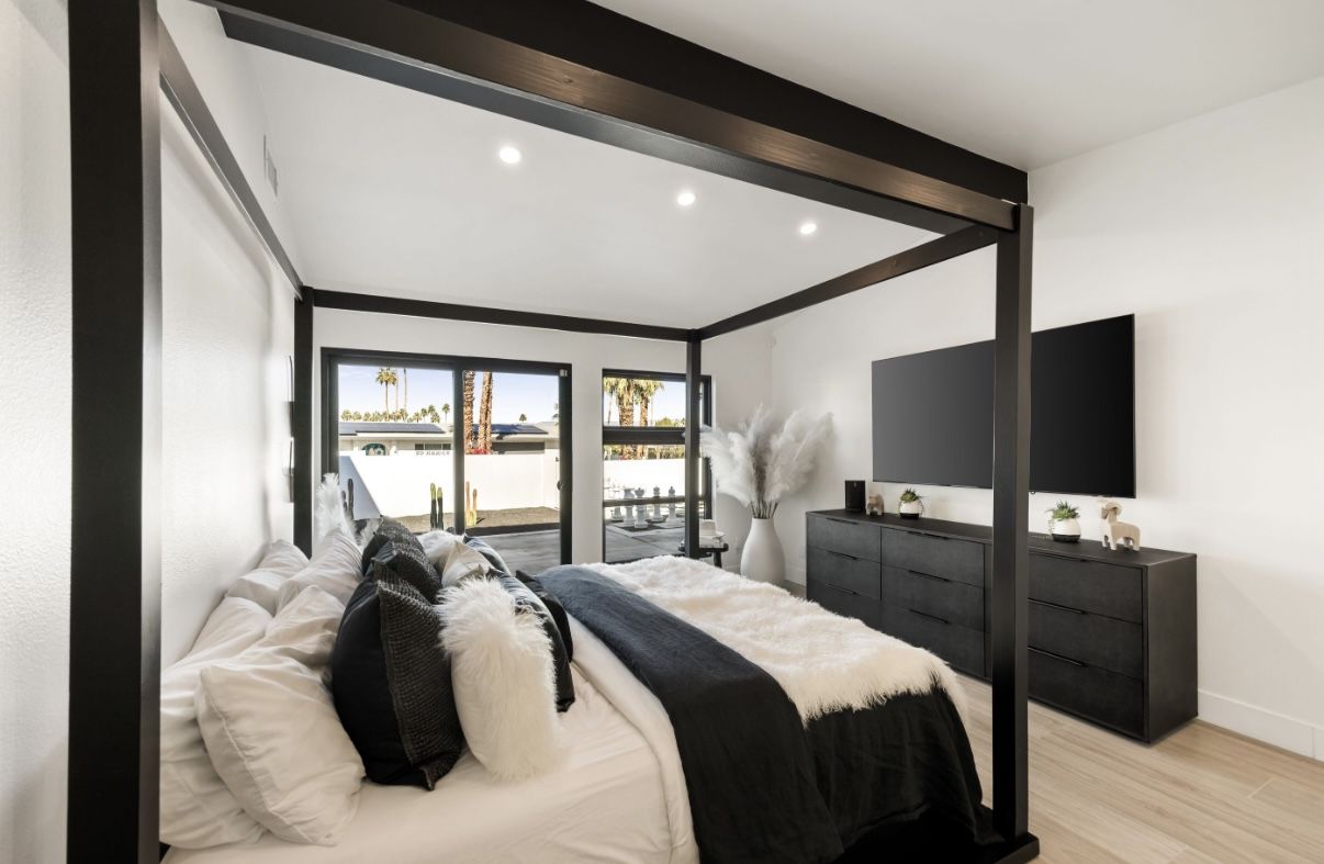Custom Made Cal King Black Low Profile Canopy bed