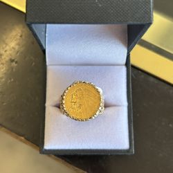14kt Gold Indian Coin Ring