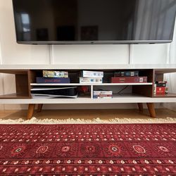 TV Stand / Media Console (Wood + White, ~6ft by 14ft)