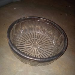 Glass bowl With Metal Spoon
