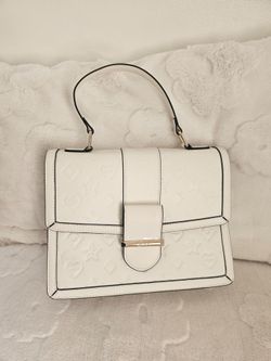 Aldo White Embossed Structured Handbag