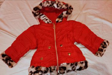 Size 12 month Cute Red Jacket with Gold Heart accents