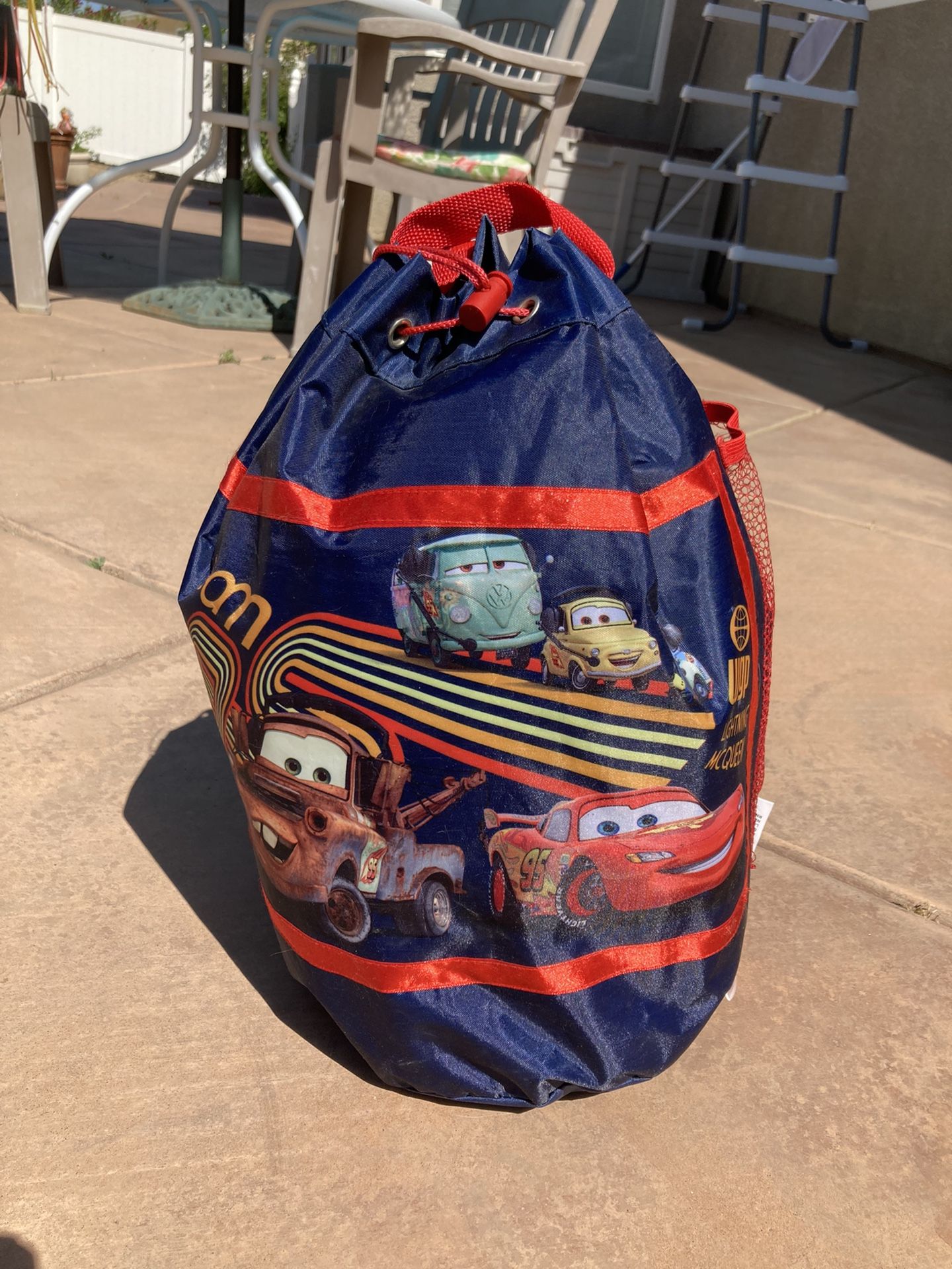 Disney Pixar Cars movie sleeping bag with Lightning McQueen & Mater