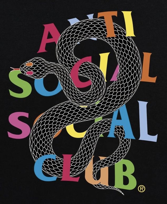 New Anti Social Social Club Crawling Frantic Rainbow Tee Black L XL XXL