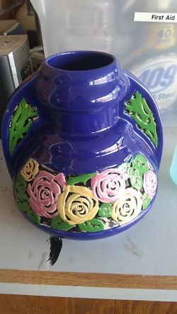 Ceramic clay vase homemade