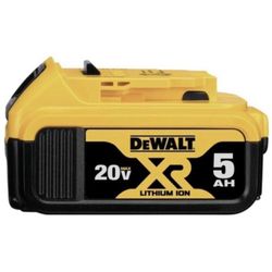 New DEWALT 20-Volt MAX XR Premium Lithium-Ion 5.0Ah Battery Pack $75 Each Firm