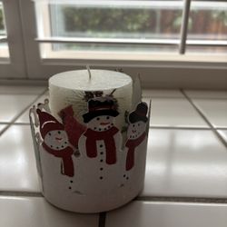 Christmas Candle And Candle Holder