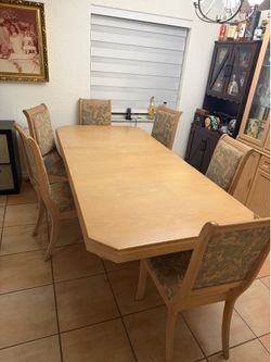 Dining table and display cabinet