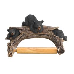 BEARS ON LOG TOILET PAPER HOLDER