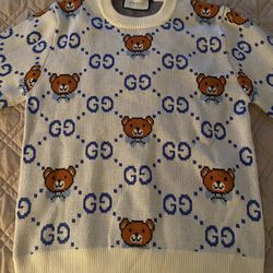 Gucci GG Beige Bear Sweater, GG Logo And Bears