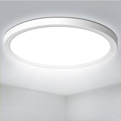 CHARYJOD LED Flush Mount Ceiling Light, 9inch Low Profile LED Ceiling Light,18W 5000K Ultra Thin Round Ceiling Light Fixture for Kitchen Bedroom Hallw