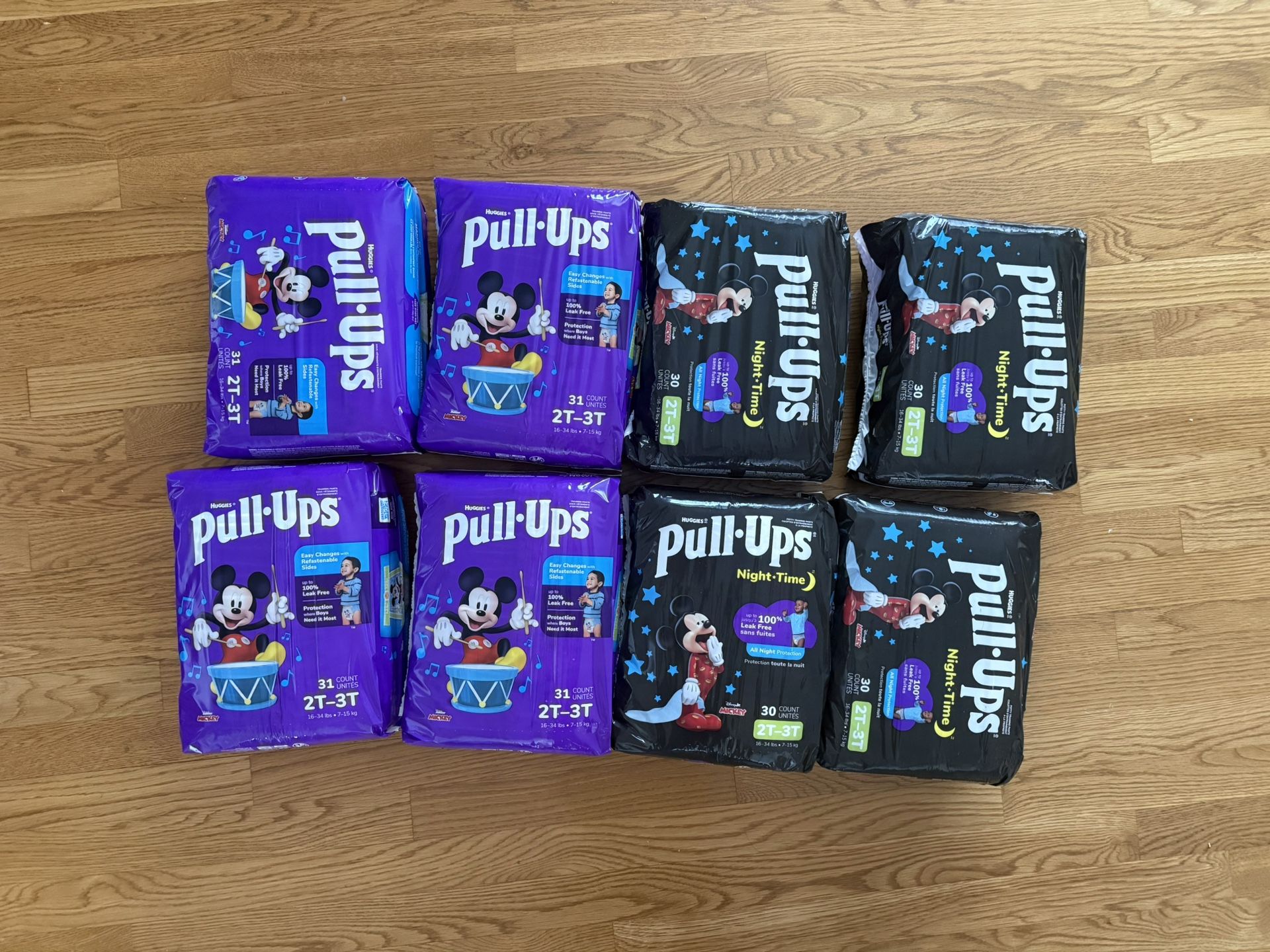 Packs of Pull-Ups - Regular and Nighttime - Size 2T/3T