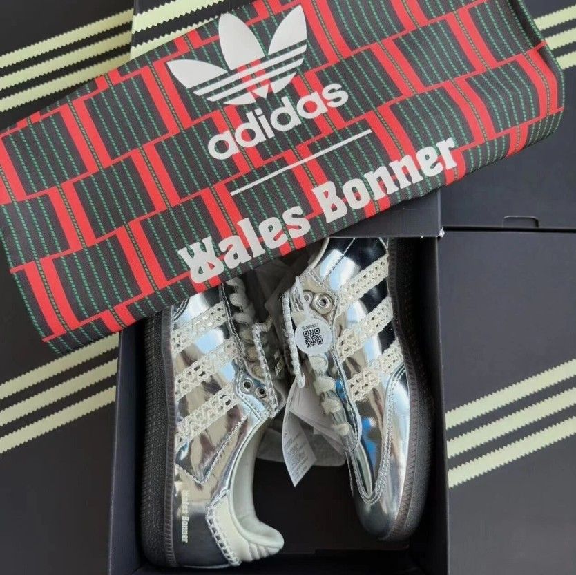 Size 11 - adidas Samba x Wales Bonner Low Silver Metallic