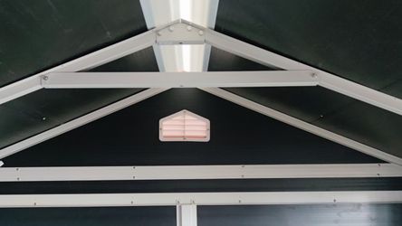 8x6ft Outdoor Resin Garden Shed with Floor and 2 Windows, Plastic Patio Outdoor Storage Shed with Lockable Door for Garden Tools, Bicycles, Trash Cans