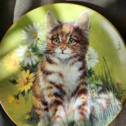 Daisy cats from the original painting by sadako mano plate