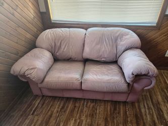 Leather loveseat