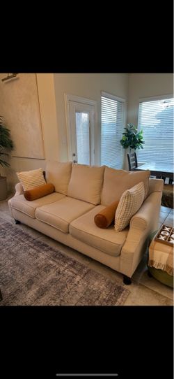 Cream Fabric 3-Seat Sofa