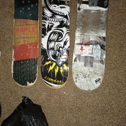 3 Skateboard Decks Only