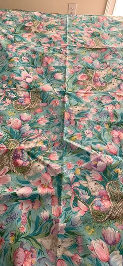 Easter Fabric Tablecloth  50”x52”