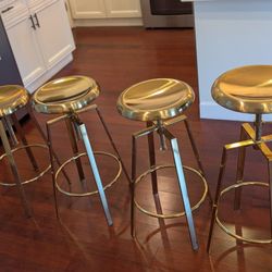 Set Of 4 Industrial Bar Stools