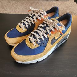 $80 OBO US Men's Size 10 Nike Air Max 90 Bucktan Team Blue. Very comfortable sneakers.