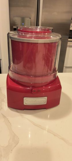 Cuisinart Ice Cream Maker Machine - Red 1.5 Quart Double Insulated Machine, Sorbet and Frozen Yogurt Maker - Selling For $10