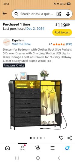 Dresser with hanging closet section