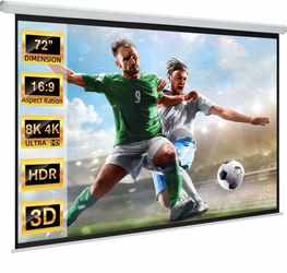 Brand New YODOLLA 72" Projector Screen Motorized 16:9 Retractable Projection Screens