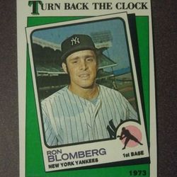 Error Mis-cut Mis-print 1988 Topps New York Yankees Baseball Card #663 Ron Blomberg Turn Back The Clock 1973 Vintage Collectible MLB Sports N.Y.