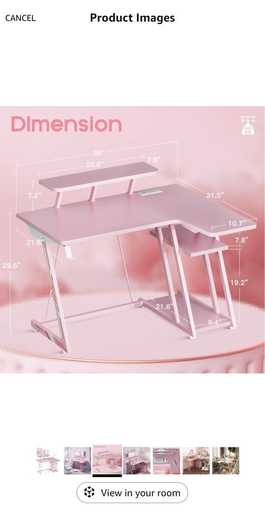Pink Gaming Desk