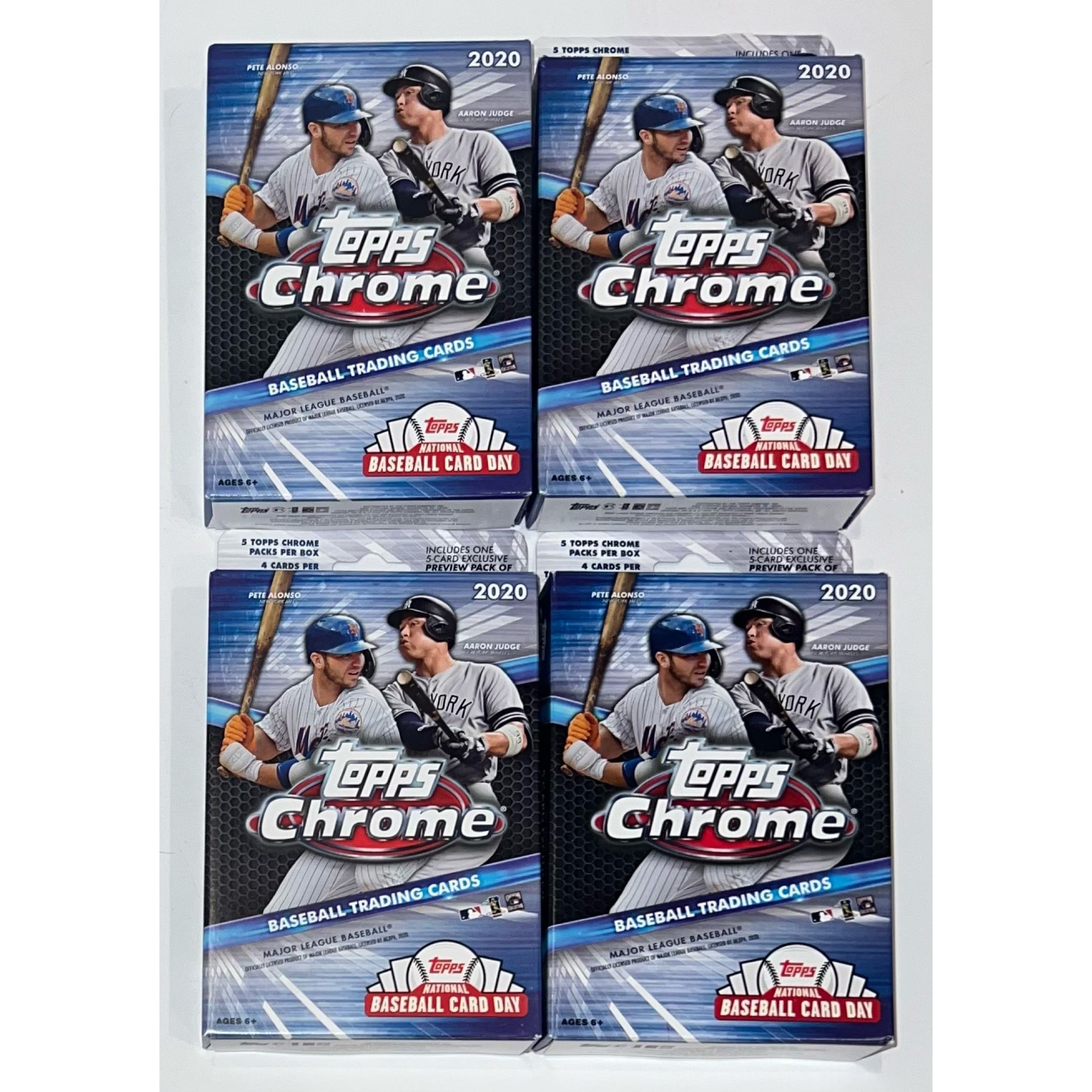 (4) 2020 Topps Chrome Baseball Hanger Boxes 4 Box Lot Brand New Factory Sealed MLB Cards
