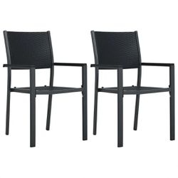 New Set Of 2 Gray Outdoor Patio Dining Chairs