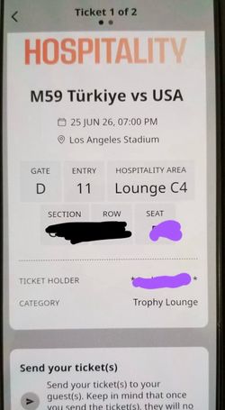 USA vs Turkey 2 Tickets