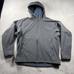 The North Face Apex Bionic Softshell Jacket Men’s XL Gray Blue Fleece Lined