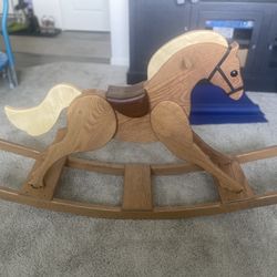 Large Real Wood Handmade Rocking Horse