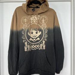 Disney Pixar Coco Dip-Dye Pullover Hoodie Unisex Large Hooded Sweatshirt
