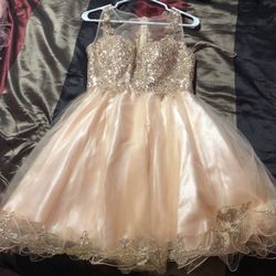 Damas Gold Quince Dress / Party Dress /vestido De Fiesta 