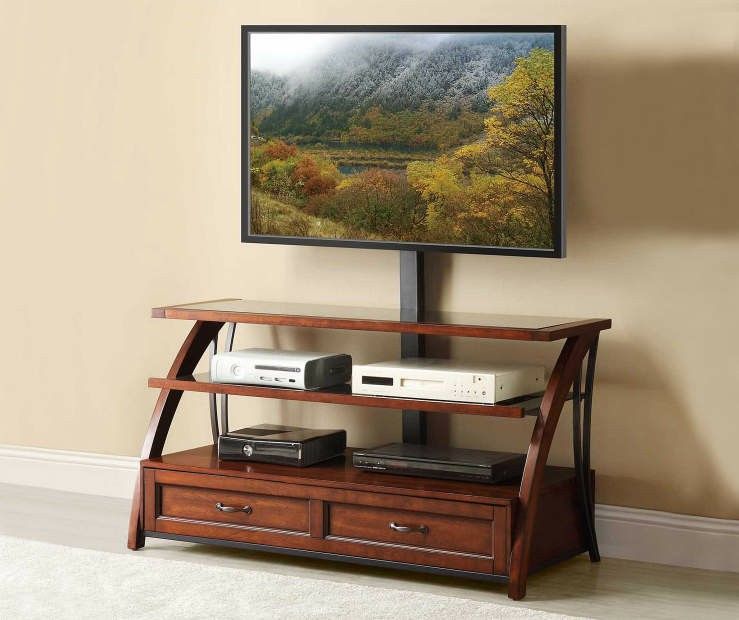 Entertainment center with an attached TV mount