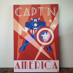 Captain America Marvel Poster – Retro Style Wall Art