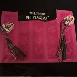 New Pink Pet Placement And 2 Rope Leashes