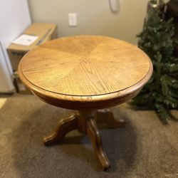 Round Yellow Wood Table 