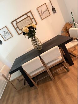 Dining table and chairs