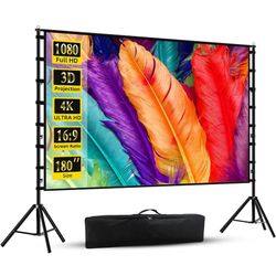 180-Inch Projector Screen with Foldable Stand