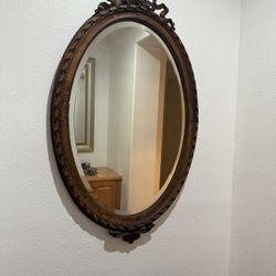 Antique Carved Wood Mirror 