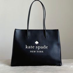 1 DAY SALE ONLY🎉‼️Kate Spade New Trista Embossed Logo Black Leather Shopper Tote 