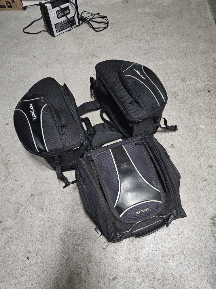 Motorcycle Luggage Cortech 2.0 Saddlebag Tank Tail Bag Set