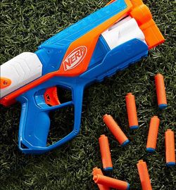 6) Brand New in box. Nerf Blasters with Foam Darts