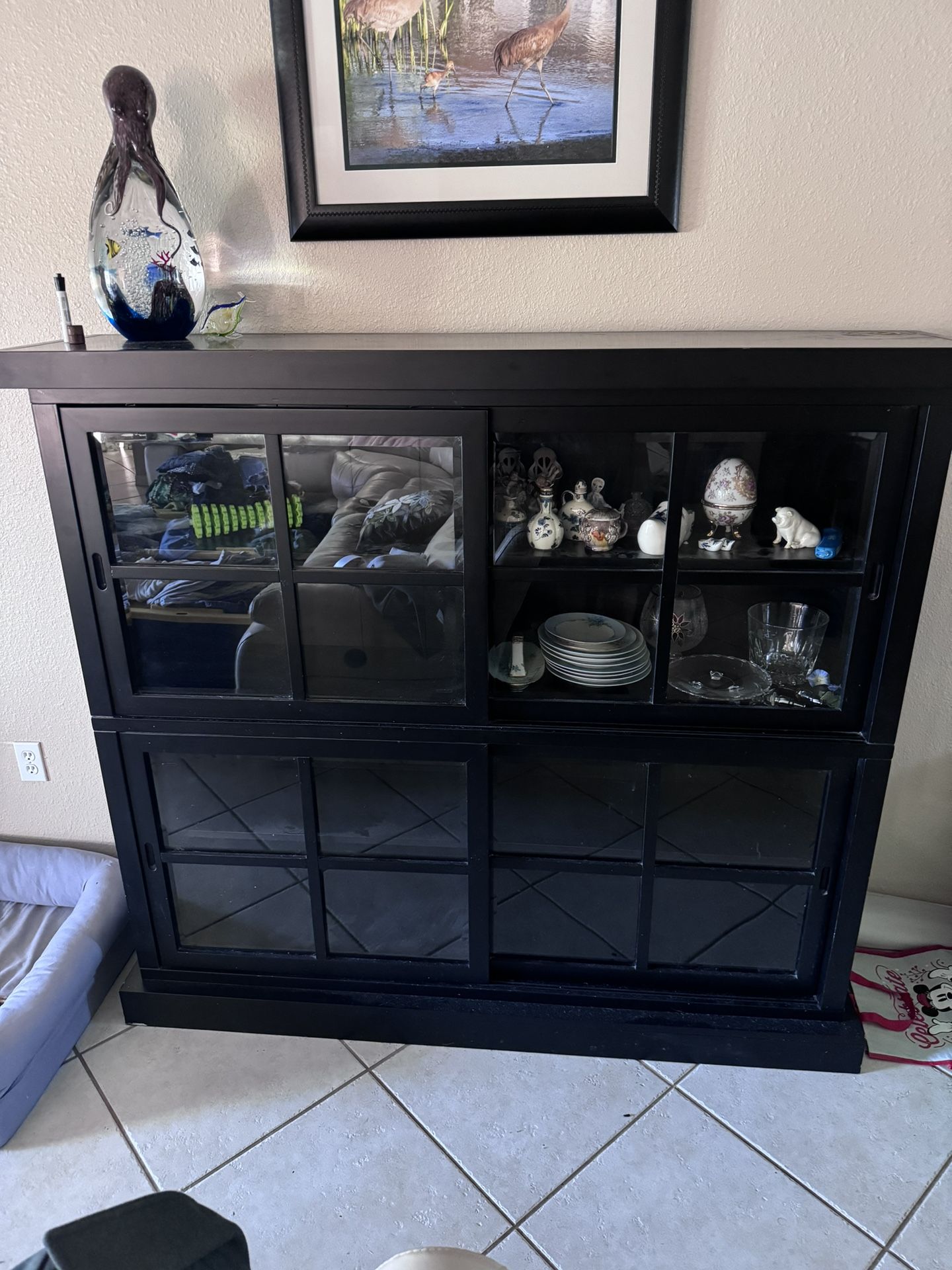 Black Solid Wood Display Case