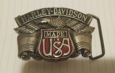 Harley Davidson 1990 Vintage Eagle Shield Solid Brass BBB Baron Vintage Belt Buckle