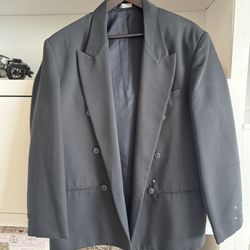  Men’s Black Double-Breasted Blazer – Size 36 Tall 🖤✨